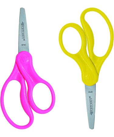 Westcott 13168 Right- and Left-Handed Scissors  Kids' Scissors  Ages 4-8  5-Inch Blunt Tip  Assorted  2 Pack - Buy Online on GoSupps.com