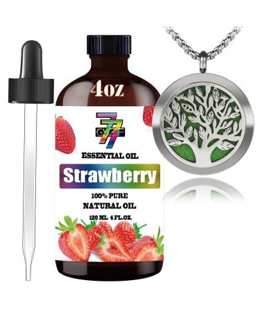 GV77ZF Essential Oil Diffuser Necklace and Strawberry Essential Oil (4oz/120ml) Combo Set