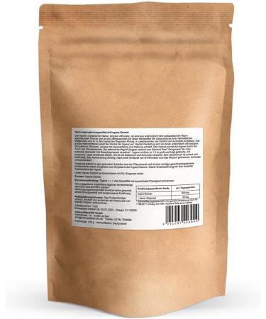 Ginger Extract Powder 100g - 5% Gingerols - Pure Vegan GMO-Free - No Additives - International Shipping - Buy Online on GoSupps.com
