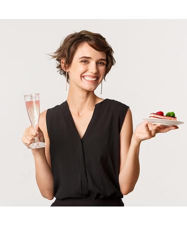 6PC MR.FOAM Disposable Rose Gold Glitter Plastic Champagne Flutes - Perfect for Parties and Special Occasions - Buy Online on GoSupps.com