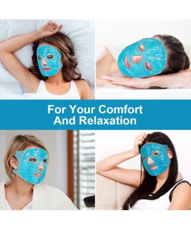 ACWOO Cooling Gel Beads Face & Eye Mask for Puffy Eyes - Hot Cold Therapy for Migraine Relief, Dark Circles, and Sinus Pain - Buy Online on GoSupps.com