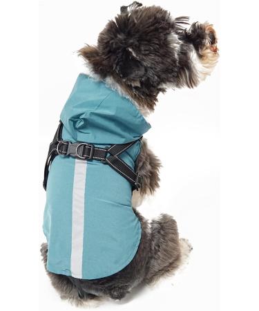Petcute Blue Dog Rain Jacket - Waterproof Windproof & Reflective Adjustable Coat for Small Medium & Large Dogs (2XL) - Buy Online on GoSupps.com