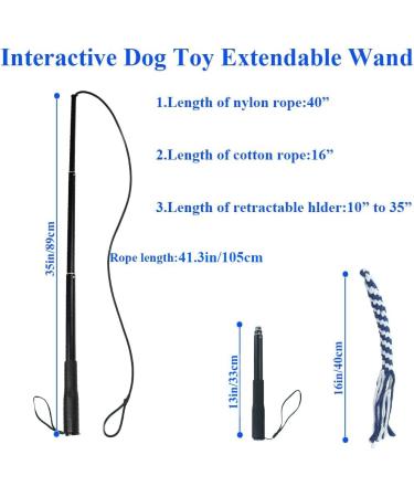 GOOSEEN Flirt Pole for Dogs Interactive Dog Toys for Large Medium Small Dogs Chase and Tug Extendable Flirt Pole with 1pcs Cotton Lure Rope Toy for Dog Outdoor Entertainment Train and Exercise - Buy Online on GoSupps.com