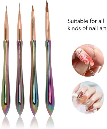 Fine Liner Brushes Nail Art Brush Set Gel Polish Compatible Nail Art Brush Set Ergonomic Design for Home Nail Art Professional Nail Salons - Buy Online on GoSupps.com