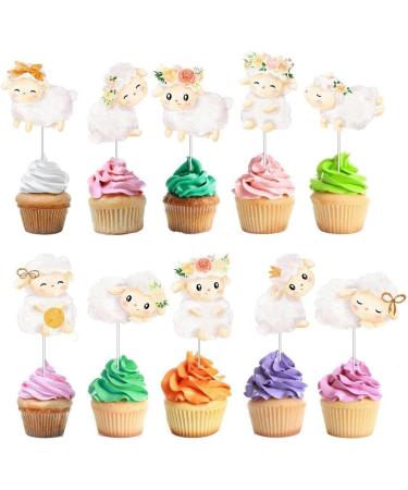 10 pcs Sheep Cupcake Toppers - Adorable Sheep Cake Decorations for Whimsical Celebrations - Buy Online on GoSupps.com
