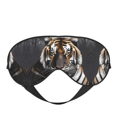 Tiger at Rest Eye mask Soft Elastic and Adjustable Nighttime Comfort Sleeping mask Suitable for Both Men and Women Black