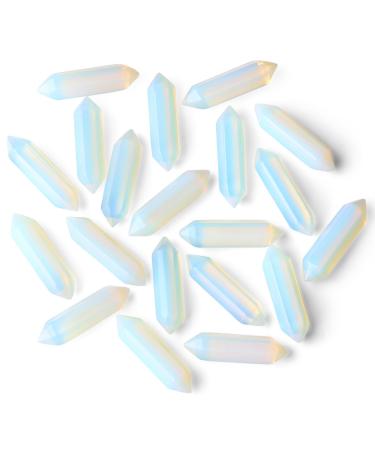 Xiannvxi 20 pieces crystals stones set opal medicinal crystals natural healing crystal set gemstones polished drum stones magic wand reiki bulk six-socket points witchcraft gift opal-20pcs
