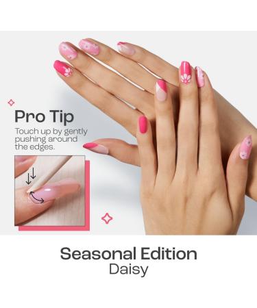 Gya Labs Semi Cured Gel Nail Strips - 20 Pcs | Long Lasting Nail Stickers for Women - Nail Art Kit for Seasonal Daisy Design - Buy Online on GoSupps.com