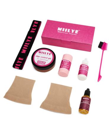 MIILYE Lace Wig Glue & Hair Styling Wax Combo Pack - Invisible Adhesive for Front Lace Wigs | Includes Glue Remover, Hair Wax Stick, Edge Control Gel & Brush - Buy Online on GoSupps.com