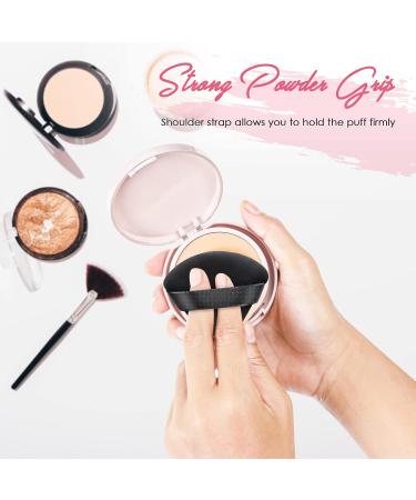 AMMON 12 Pcs Black Powder Puff Set - Soft Velour Makeup Sponge Puffs for Loose Mineral Powder, Cosmetic Body Contouring Tools - Buy Online on GoSupps.com
