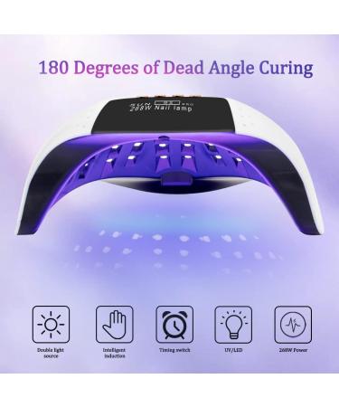 LKE UV Nail Lamp 268W Gel Nail Dryer with Automatic Sensor, 4 Timer Settings - Home & Salon Use | LED UV Lamp for Gel Nails - 21*23cm, White - Buy Online on GoSupps.com