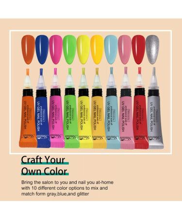 Imtiti Neon Gel Nail Polish Kit - 12 Pcs Set with Base & Top Coat - Green Pink Blue Red Glitter Colors - Long Lasting Soak Off UV Gel Polish - DIY Nail Art Starter Kit for Women & Girls - Buy Online on GoSupps.com