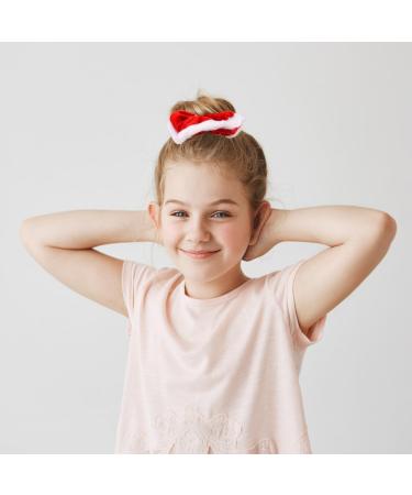 AOVNA 6 Pieces Christmas Hair Scrunchies Red Velvet Scrunchies with White Faux Fur Edge Elastic Hair Scrunchies Classic Christmas Hair Scrunchies - Buy Online on GoSupps.com