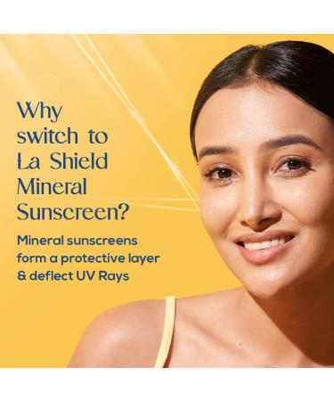 La Shielde Pollution Protect SPF 50 Mineral Sunscreen Gel | Lightweight Oil-Free Water-Resistant | Dermatologist Tested for All Skin Types | 50g - Buy Online on GoSupps.com