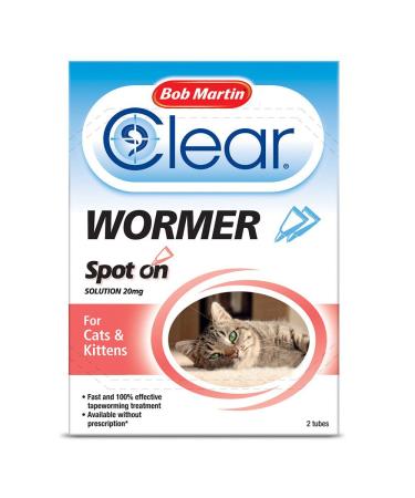 Bob Martin Clear Spot On Wormer Treatment for Cats and Kittens - 2 Tubes - Buy Online on GoSupps.com