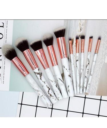 10 Piece Marble Makeup Brush Set with Holder | Advanced Synthetic Brushes for Foundation Powder Concealer & Eye Shadow - Color1 - Buy Online on GoSupps.com