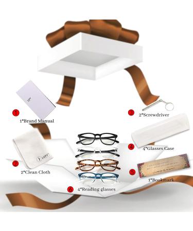 Luff Reading Glasses for Men & Women - Blue Light Blocking Computer Glasses Round Oversized with Spring Hinges - 4 Pack Mix Colors 2.0x 33 Dioptria - Glare Protection for Gaming & Visual Comfort - Buy Online on GoSupps.com
