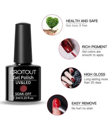 Croitout (Base Coat Top Coat With Two Color Gel) Gel Nail Polish Set Base Top Coat With Two Color Gel Polish Set Shellac Nail Polish UV LED Lamp Nail Art Nail Salon 4BT-1348-1433 4BT-1348-1433 - Buy Online on GoSupps.com