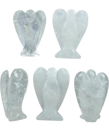 Lovionus89 Hand-Carved White Quartz Guardian Angel Statue - 5cm Healing Crystal Decoration for Home & Bag - Buy Online on GoSupps.com
