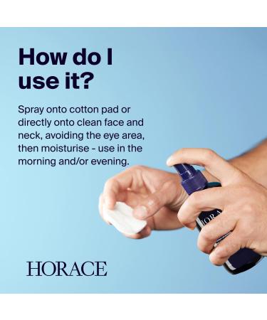 HORACE Tonic Lotion for Men - Toner Spray with Prebiotics - Gentle Skincare for All Skin Types - Fresh Aromatic Scent 200 ml - Buy Online on GoSupps.com