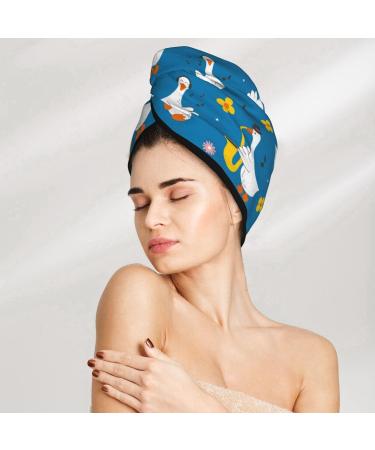 Buy Cartoon Goose Hair Towel Wrap | Fast Drying Hair Turban & Turban for Quick Hair Drying - Perfect for All Hair Types - Buy Online on GoSupps.com