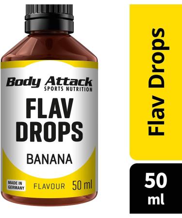 Body Attack Flav Drops - 4 x 50 ml Banana Aroma Drops Sugar-Free Flavor Vegan Calorie-Free Made in Germany - Shop Now! - Buy Online on GoSupps.com