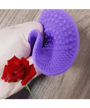 Buy Round Silicone Makeup Brush Cleaner Mat - Light Purple Brush Cleaning Pad for Easy Makeup Tool Care - Buy Online on GoSupps.com