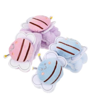 minkissy Car Diffuser 4pcs Face Wash Wristband Spa South Korea Flannel Elastic Hair Ties