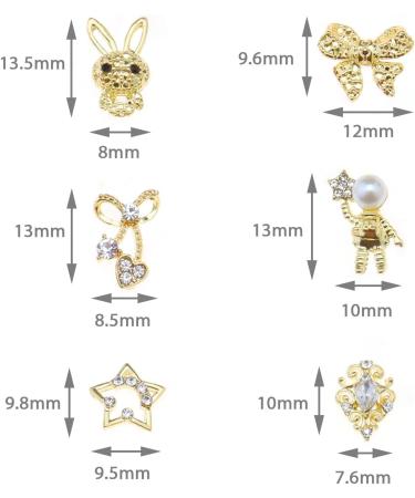 48 Pieces 3D Nail Charms Shiny Rhinestone Nail Ornaments Luxury Nail Art Decoration Metal Nail Jewellery for Women Girls Salon DIY Nail Art Accessories 16 Styles - Buy Online on GoSupps.com