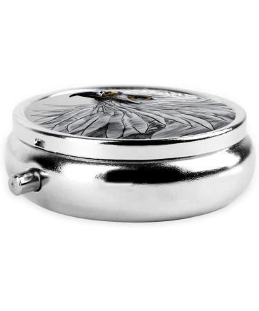Portable 3 Compartment Round Pill Box Organizer | Eagleround Sketching Travel Pill Box | International Shipping Available - Buy Online on GoSupps.com