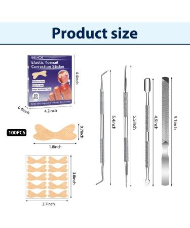 100PCS Ingrown Toenail Correction Patch with Nail Correction Tools - Foot Care Treatment - Buy Online on GoSupps.com