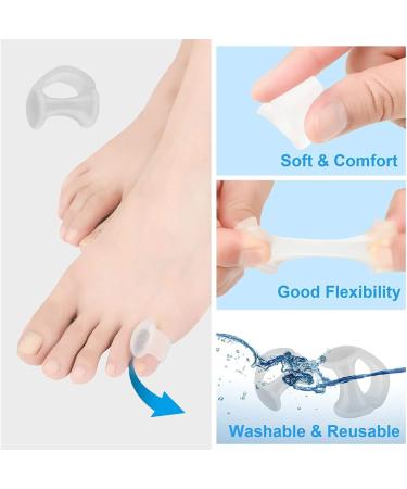 Pinky Toe Separators Translucent Gel Toe Protector Spreader Small Silicone Toe Spacers Cushions for Curled Overlapping Separate Toe Correct  - Buy Online on GoSupps.com