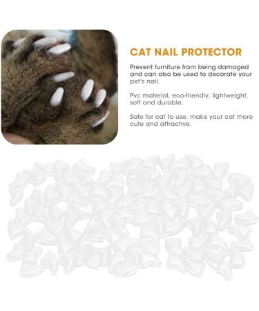 Tmishion Cat Nail Caps & Dog Paw Protective Sleeves - 100 Soft Anti-Scratch Claw Covers (Large) - Ice White - Buy Online on GoSupps.com