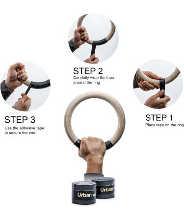 Elite Athletics Wood Gymnastic Rings 32mm & 28mm Grip Set with Adjustable Straps, Grip Tape & Resistance Bands - Buy Online on GoSupps.com