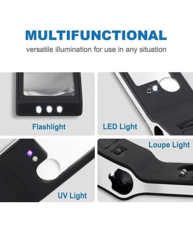Lightweight Magnifying Glass Handheld 3/10/55X High-Definition Led Light Multifunctional Magnifying Glass for Reading Identification/Black Lofty Ambition - Buy Online on GoSupps.com