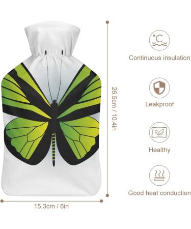 Buy Green Butterfly Hot Water Bottle with Plush Cover - Hand Warmer for Adults & Kids - 26.5x15.3cm - Fast International Shipping - Buy Online on GoSupps.com
