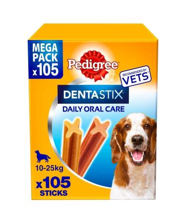 Pedigree DentaStix Daily Dental Chews Medium Dog 10-25kg 105 Sticks