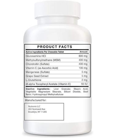 Nutrovix Chihuahua Hips & Joint Support - 60 Count - Buy Online on GoSupps.com