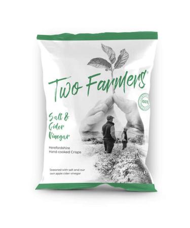 6 x Two Farmers Natural Salt & Vinegar Crisps 40g Plastic Free!