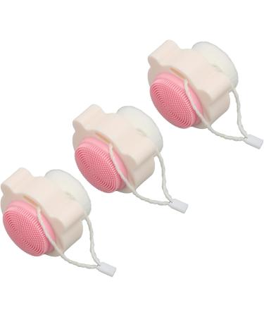 Facial Scrubber Facial Cleansing Brush Super Soft Fiber Bristles Silicone Double Sided for Pore Deep Cleaning Daily (White Handle with Pink Silicone) - Buy Online on GoSupps.com