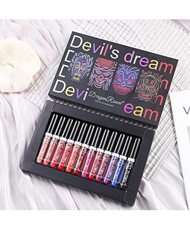 Dulele Lipstick Set - 12 Shiny Waterproof Colors | Long-Lasting Metallic & Matte Lip Gloss | Perfect for Halloween & Festivals | International Shipping - Buy Online on GoSupps.com