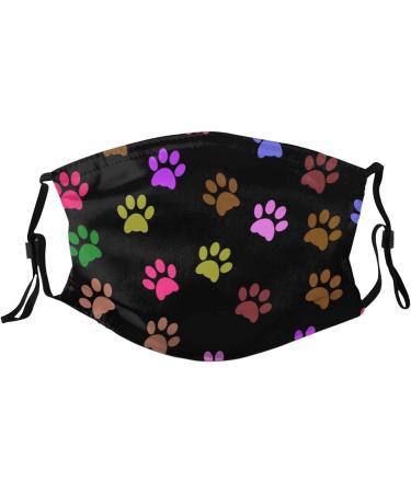 Roupaze Paw Print Washable Cloth Face Mask with Nose Wire & Filter Pocket - Reusable & Breathable with 10 PCS Filters | Doggy Paw Design - Buy Online on GoSupps.com