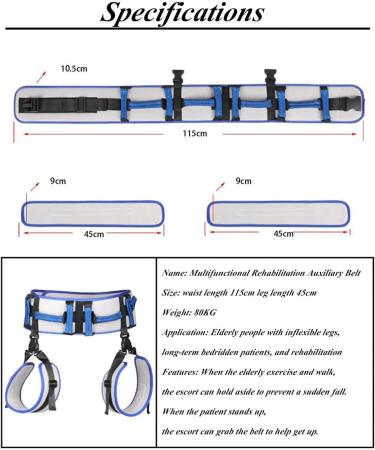 Transfer Belt with Handles Rehabilitation Auxiliary Belt Lift Gait Belt for Bariatric Pediatric Elderly & Handicap Medical Nursing Gait Patient Assist Device - Buy Online on GoSupps.com