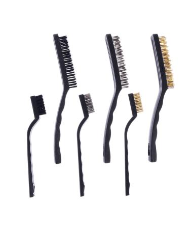Ultechnovo 2 Nylon wire brush clean brush welding steel brush grill bristle bristle bush motor door window brush rust-free steel silk brush doors and window cleaning brush 17.5x2.5cm sorted color