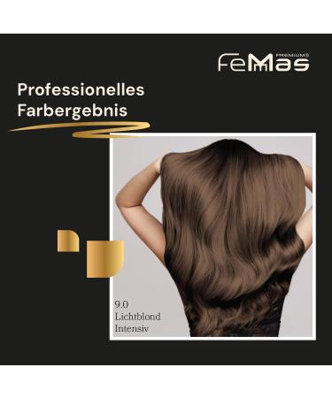 Femmas Light Blonde Intensive 9.0 Hair Color | Professional Cream with Argan Oil & Keratin | Durable Permanent Tint | 100ml - Buy Online on GoSupps.com