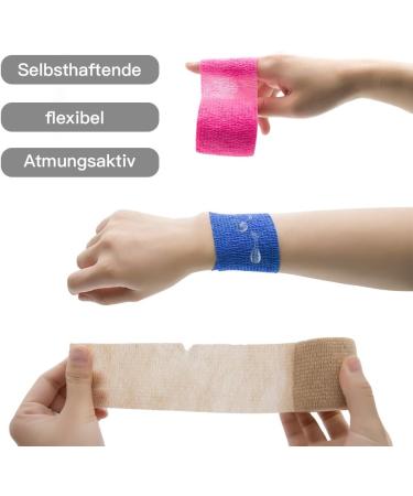 Buy Qigui 8 Rolls Self-Adhering Cohesive Bandage - Elastic Fixing Bandage for Fingers Hands Toes & Feet - 5cm x 4.5m (Red) - International Shipping Available - Buy Online on GoSupps.com