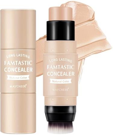 Beliky Girl Contour Stick Concealer Bronzer Stick Single Shade with Single Brush Creamy Texture Foundation Stick Blends Easily Face Body Makeup Lvory