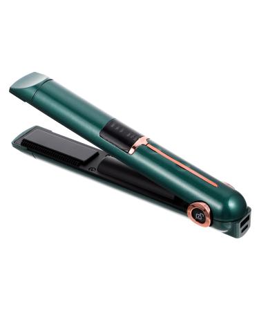 FOYTOKI Curling Iron Cordless Curler Hair Straightener Travel Size Hair Straightening Tool Green Abs 21X4X3.5CM Green