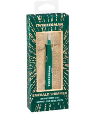 Tweezerman Emerald Shimmer Mini Slant Tweezer with Case - Precision Hair Removal Tool - Buy Online on GoSupps.com