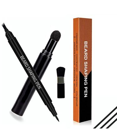 Povanjer Beard filler for men pencil filler kit for beard and facial hair improve facial hair and beard color Black